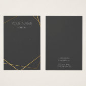 Carte d'affichage simple or géométrique gris (Devant & derrière)