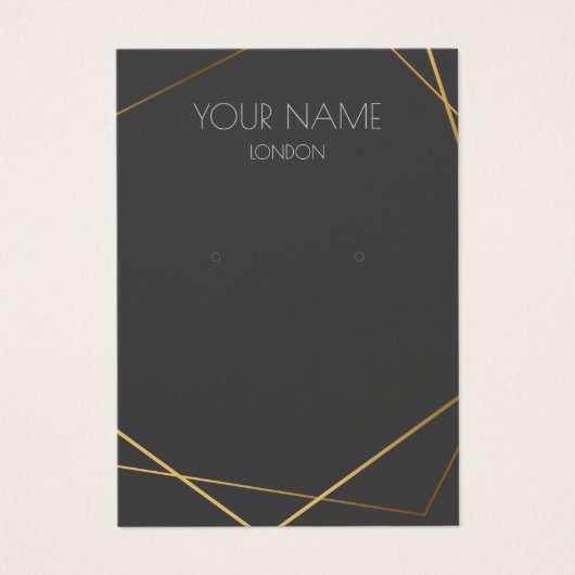 Carte d'affichage simple or géométrique gris (Devant)