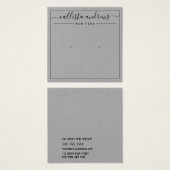 Carte d'affichage simple papier gris Cursive oreil (Devant & derrière)