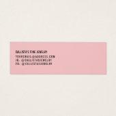 Carte d'affichage simple rose noire à oreille mult (Dos)