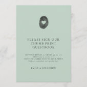 Carte d'affichage Simple Sage Green Thumbprint (Devant)