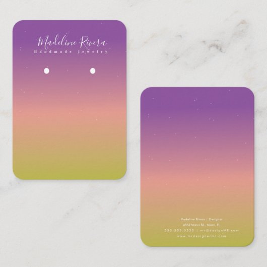 Carte d'affichage Soft Sun Gradient fait main (Devant / Derrière)