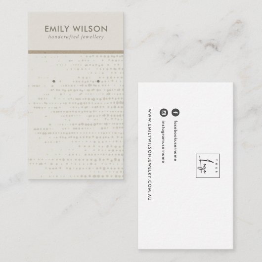 CARTE D'AFFICHAGE SUBTLE EGG WHITE STUD EARRING (Devant / Derrière)