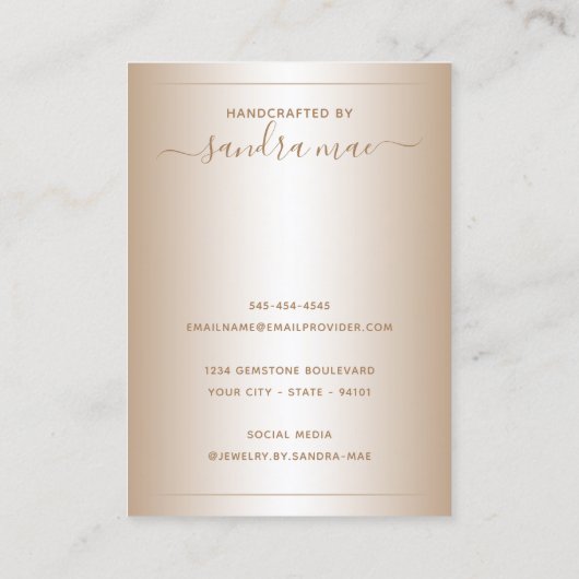 Carte d'affichage Taupe Beige Brown Ombre Bijoux (Dos)