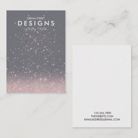 Carte d'affichage tendance Parties scintillant ros (Devant / Derrière)