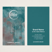 Carte d'affichage turquoise Brown Watercolor Clip (Devant & derrière)