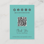 Carte d'affichage turquoise pour bijoux de mode QR (Dos)
