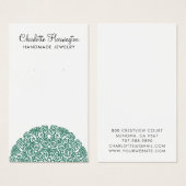 Carte d'affichage verte Mandala oreille bijoux (Devant & derrière)