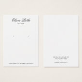 Carte d'affichage vintage à oreille blanche (Devant & derrière)