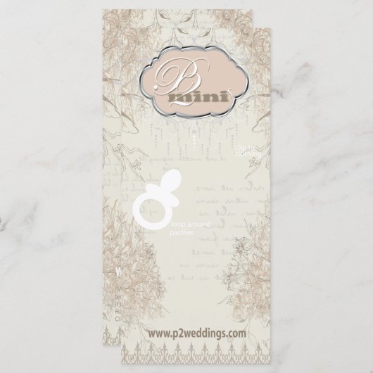 Carte d'affichage vintage Flower Pacifier (Devant / Derrière)