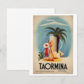 Carte d'affichage vintage Sicile - TAORMINA (Devant / Derrière)