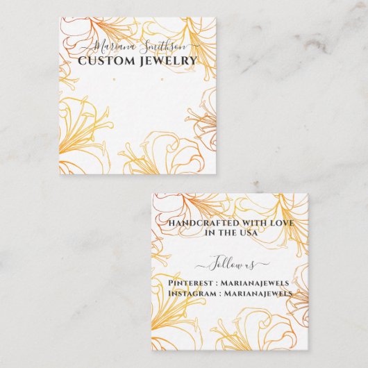 Carte d'affichage White Rose Gold Lys Large Oreill (Devant / Derrière)