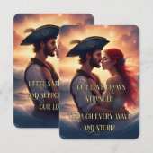 Carte d'Affirmation Amour Romantique - Couple pira (Devant / Derrière)