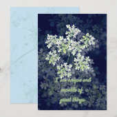 Carte d'affirmation avec fleurs sur arrière - plan (Devant / Derrière)