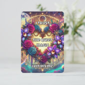 Carte d'affirmation cardiaque mystique - Courage c (Debout devant)