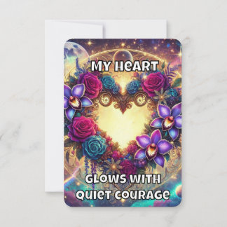 Carte d'affirmation cardiaque mystique - Courage c