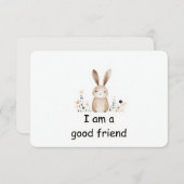 Carte d'Affirmation d'animal de bois de lapin mign (Devant / Derrière)
