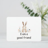 Carte d'Affirmation d'animal de bois de lapin mign (Debout devant)