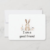 Carte d'Affirmation d'animal de bois de lapin mign (Devant)