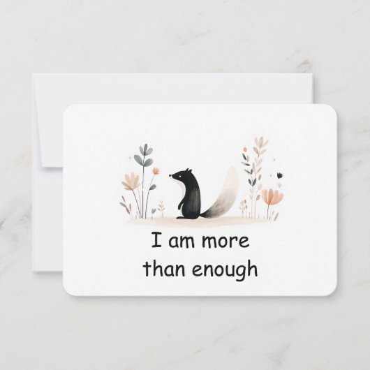 Carte d'Affirmation d'animal de forêt de Skunk Wor (Devant)