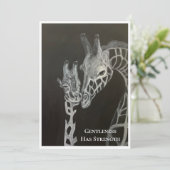 Carte d'affirmation de girafes de douceur et de fo (Debout devant)