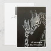 Carte d'affirmation de girafes de douceur et de fo (Devant / Derrière)