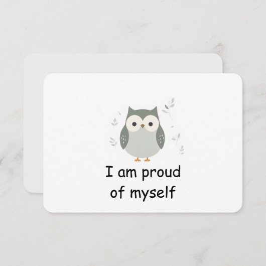 Carte d'Affirmation de la Chouette Sage Fière (Devant / Derrière)