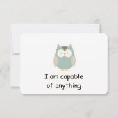 Carte d'affirmation de l'animal boisé de la chouet (Devant)