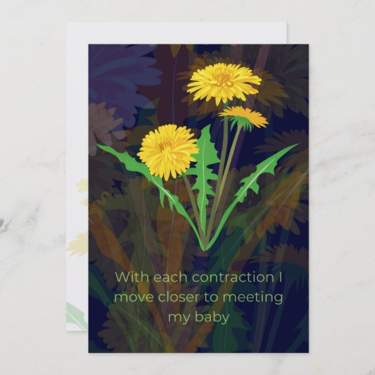 Carte d'affirmation de naissance avec fleurs (Devant / Derrière)