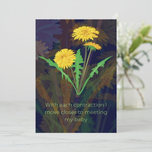 Carte d'affirmation de naissance avec fleurs (Debout devant)