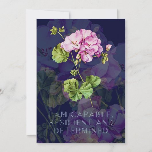 Carte d'affirmation de naissance avec fleurs (Devant)