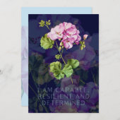 Carte d'affirmation de naissance avec fleurs (Devant / Derrière)