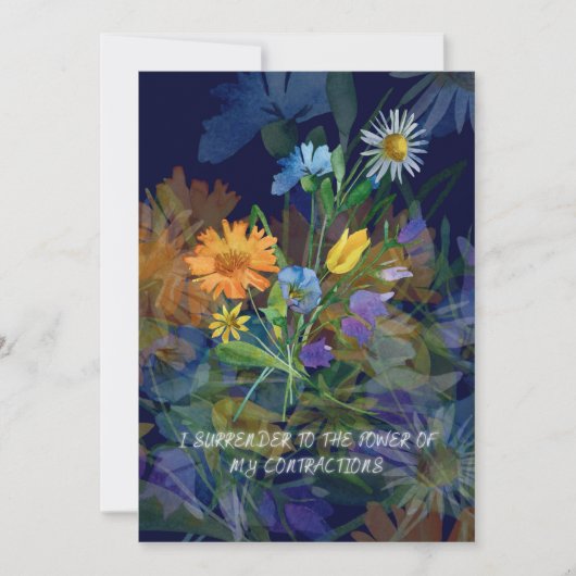 Carte d'affirmation de naissance avec fleurs (Devant)