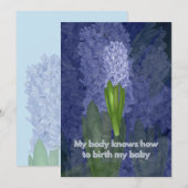 Carte d'affirmation de naissance avec fleurs (Devant / Derrière)