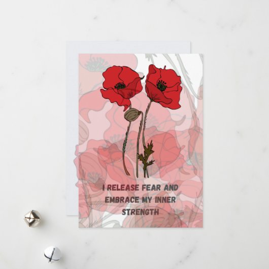 Carte d'affirmation de naissance avec fleurs (Devant/Arrière en situation)