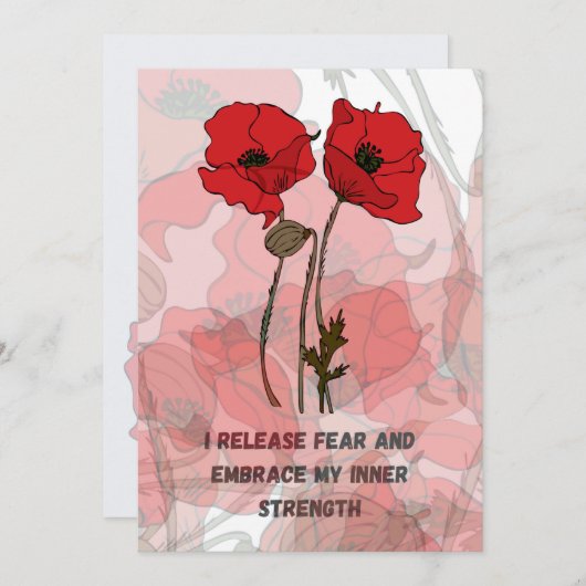 Carte d'affirmation de naissance avec fleurs (Devant / Derrière)