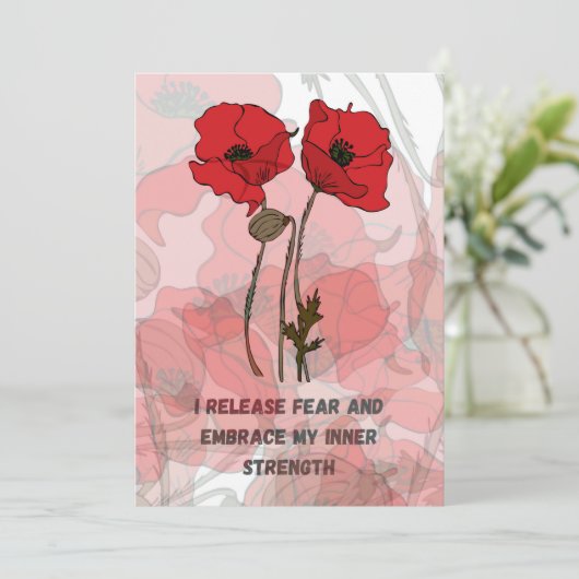 Carte d'affirmation de naissance avec fleurs (Debout devant)