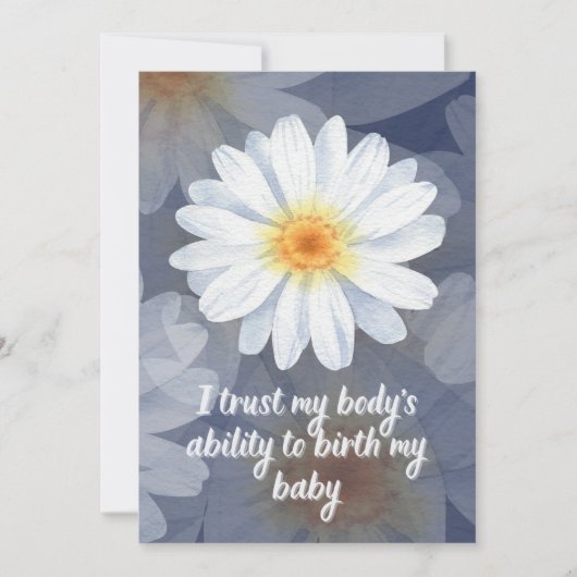 Carte d'affirmation de naissance avec fleurs (Devant)