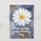 Carte d'affirmation de naissance avec fleurs (Devant / Derrière)