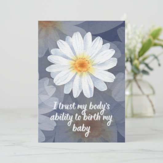 Carte d'affirmation de naissance avec fleurs (Debout devant)