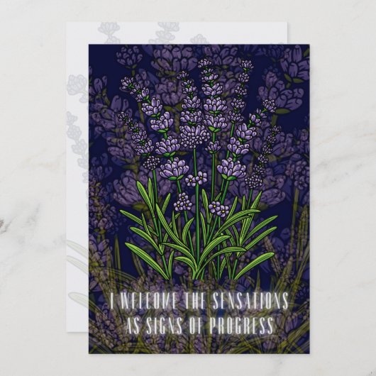 Carte d'affirmation de naissance avec fleurs (Devant / Derrière)
