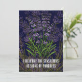 Carte d'affirmation de naissance avec fleurs (Debout devant)