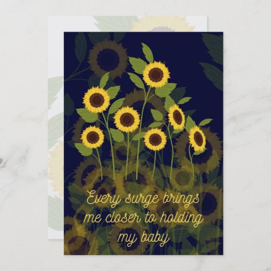 Carte d'affirmation de naissance avec fleurs (Devant / Derrière)