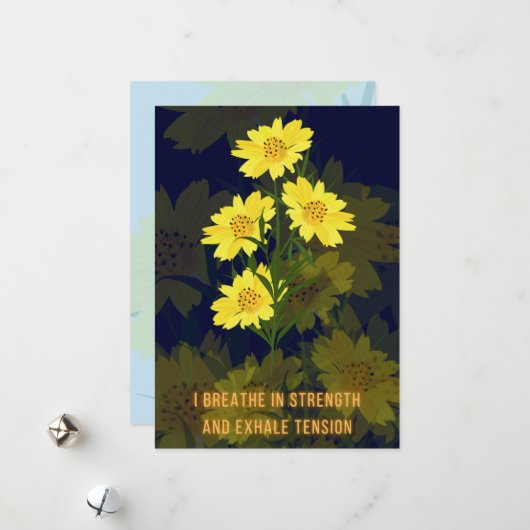 Carte d'Affirmation Enfance avec fleurs (Devant/Arrière en situation)