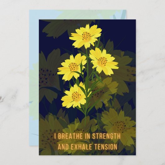 Carte d'Affirmation Enfance avec fleurs (Devant / Derrière)