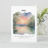 Carte d'affirmation paix et calme (Debout devant)