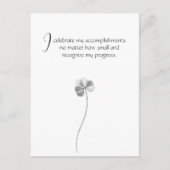 Carte d'Affirmation Personnalisable Floral Minimal (Devant)