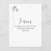 Carte d'Affirmation Personnalisable Floral Minimal (Devant)