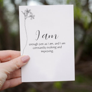 Carte d'Affirmation Personnalisable Floral Minimal