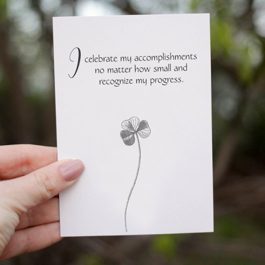 Carte d'Affirmation Personnalisable Floral Minimal